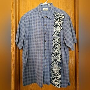Vintage Y2K Denim Ridge Originals Hawaiian Casual Aloha Button-Down Size L